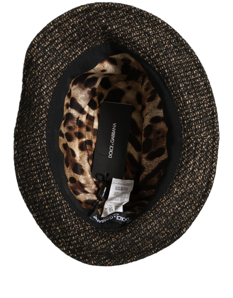 Chapeau Capello en tweed texturé mélangé gris chiné Dolce & Gabbana
