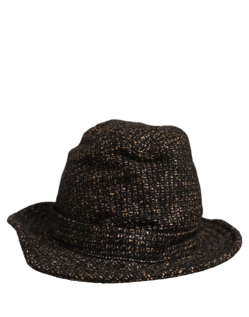 Chapeau Capello en tweed texturé mélangé gris chiné Dolce & Gabbana