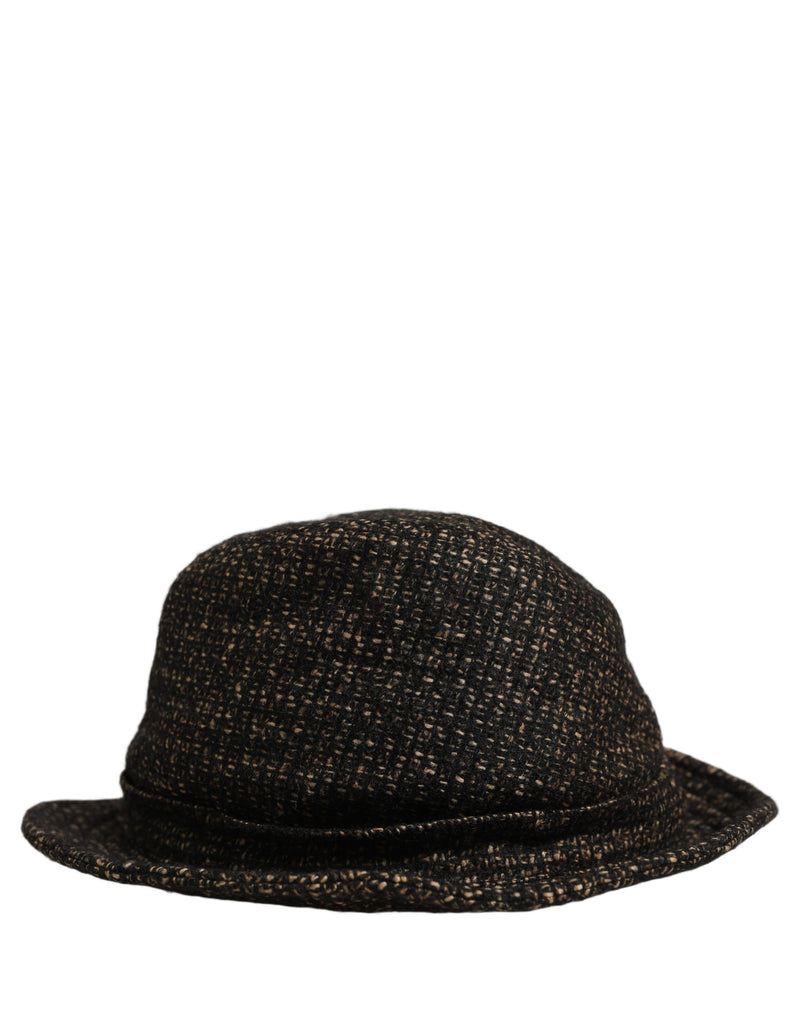 Chapeau Capello en tweed texturé mélangé gris chiné Dolce & Gabbana