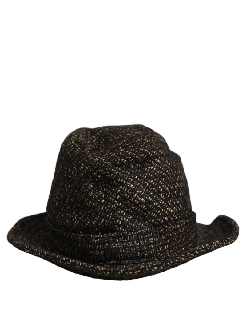 Chapeau Capello en tweed texturé mélangé gris chiné Dolce & Gabbana