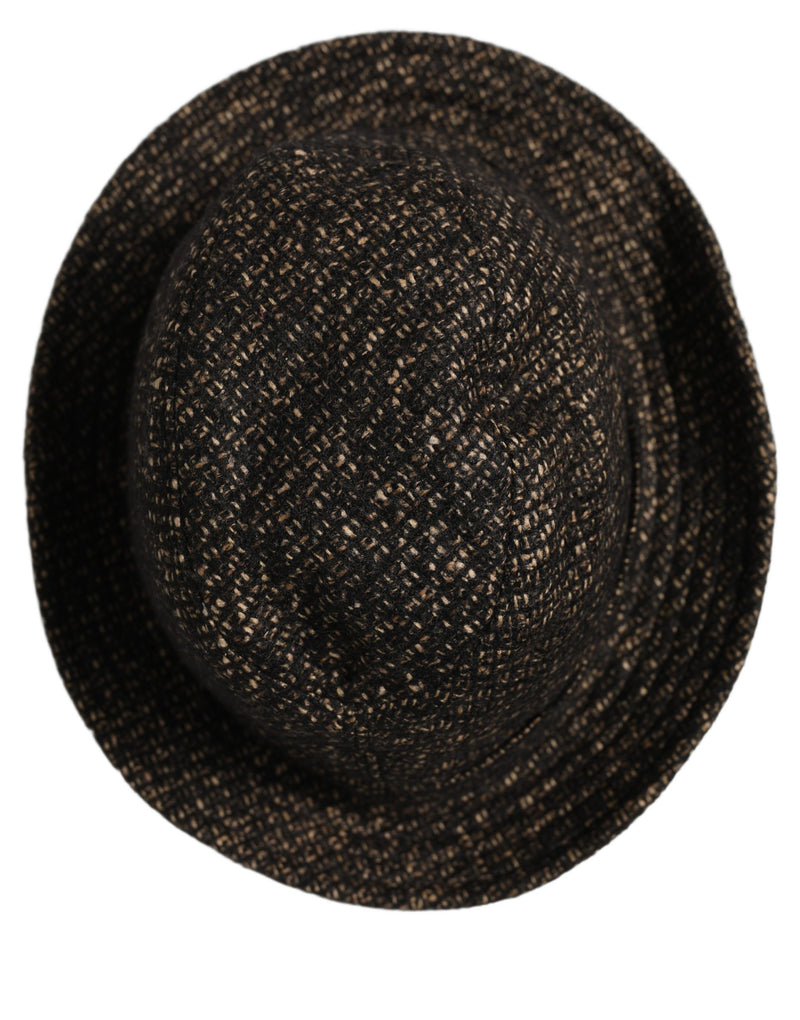 Chapeau Capello en tweed texturé mélangé gris chiné Dolce & Gabbana