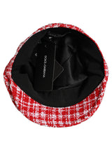 Casquette Dolce & Gabbana en tweed texturé rouge et blanc