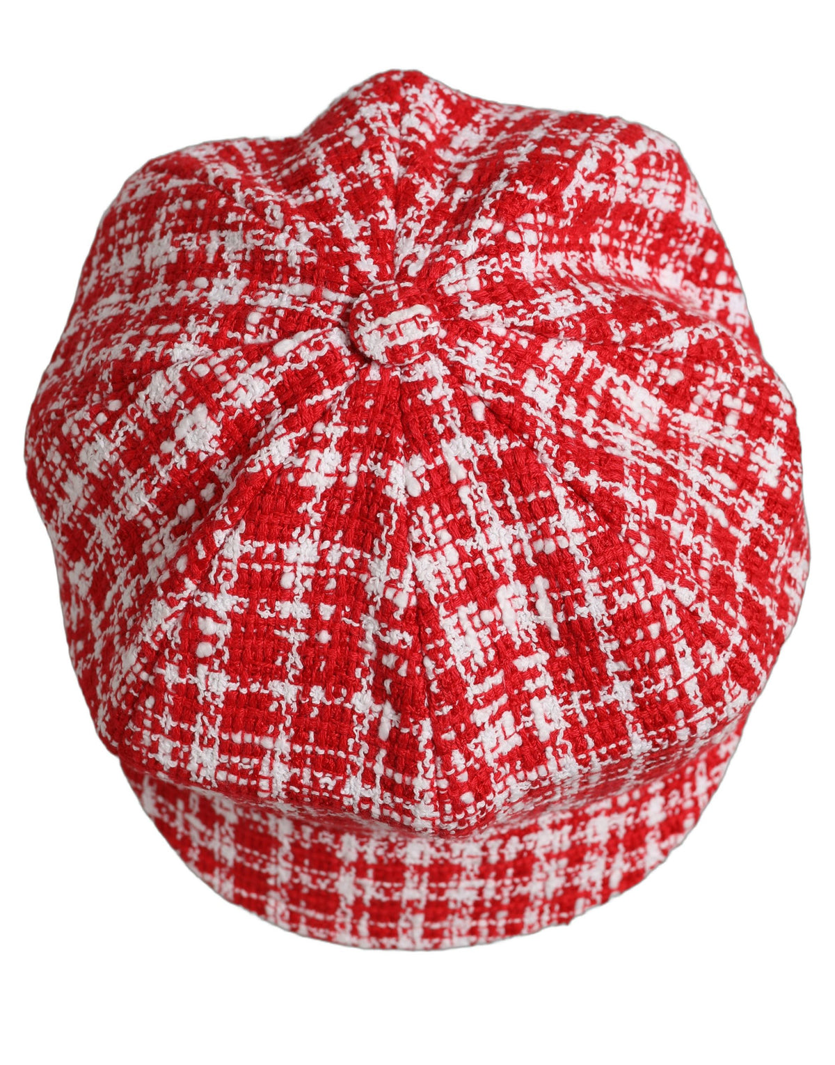 Casquette Dolce & Gabbana en tweed texturé rouge et blanc