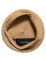 Béret Casquette Chapeau en Laine Beige Style Français Dolce & Gabbana