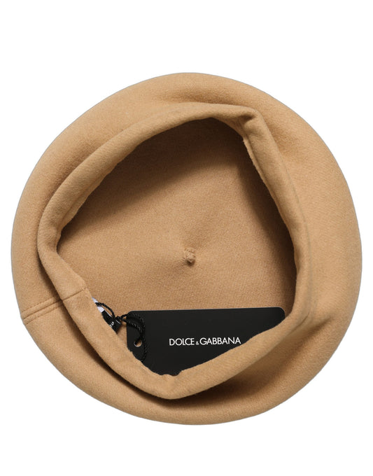 Béret Casquette Chapeau en Laine Beige Style Français Dolce & Gabbana