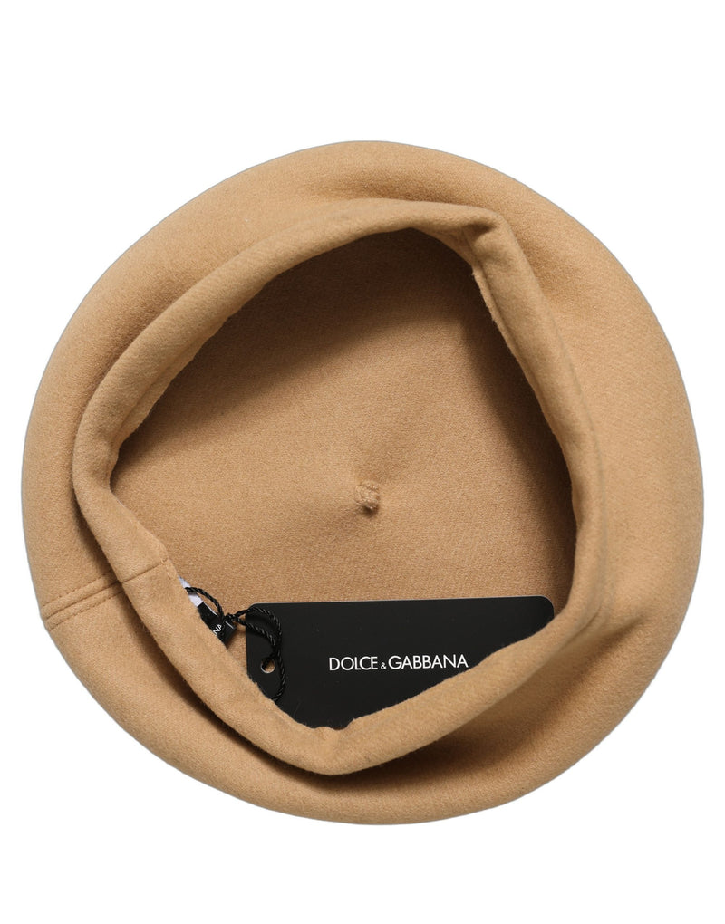 Béret Casquette Chapeau en Laine Beige Style Français Dolce & Gabbana