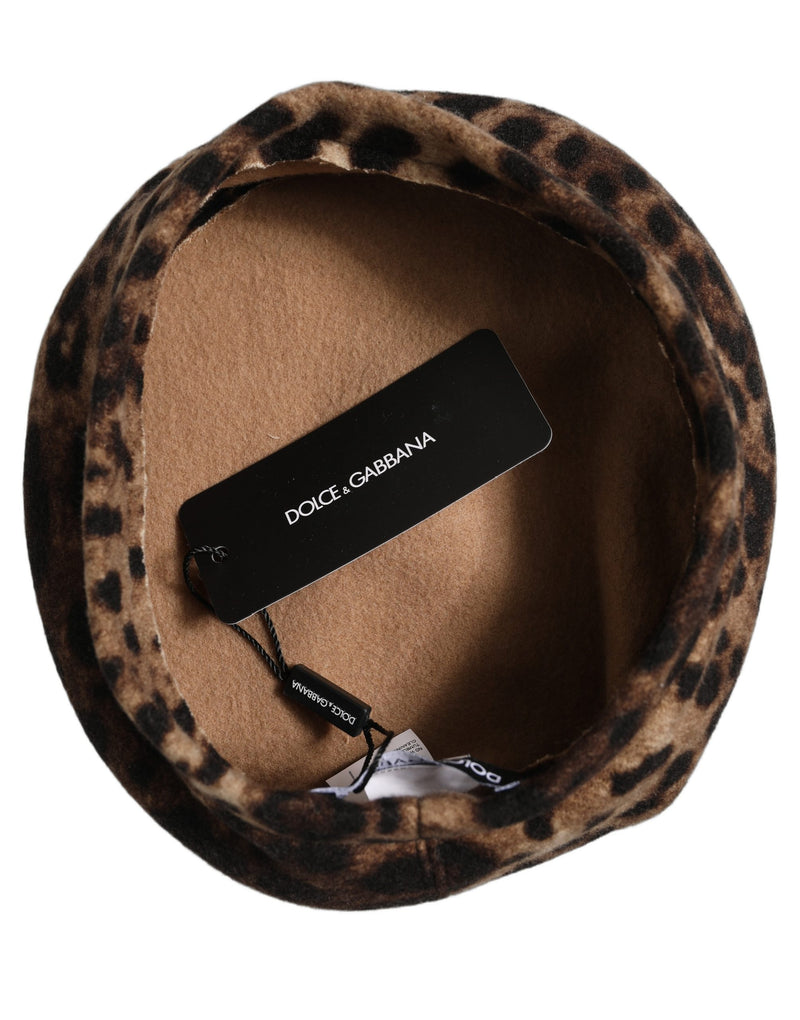 Dolce & Gabbana Béret Casquette Chapeau Léopard Marron Style Français