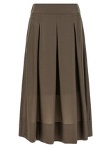 Jupe midi Peserico marron en Lycra