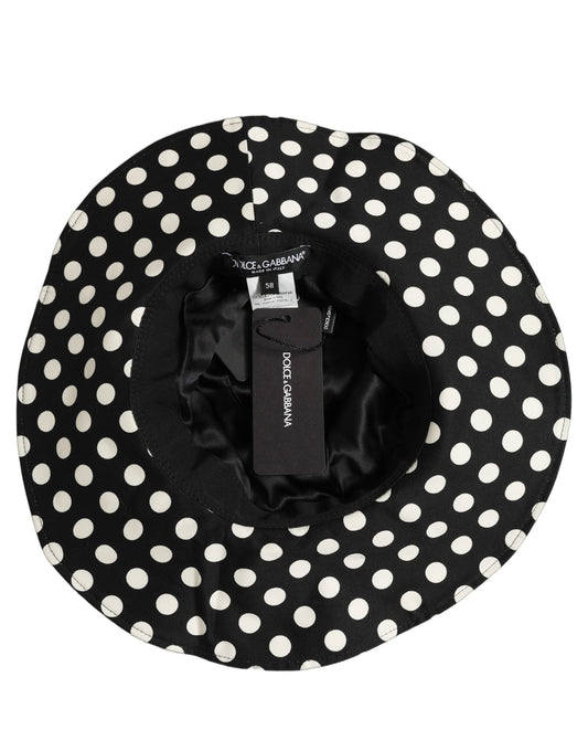 Chapeau bob en coton à pois noir et blanc Dolce & Gabbana