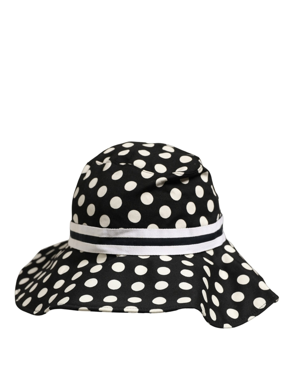 Chapeau bob en coton à pois noir et blanc Dolce & Gabbana