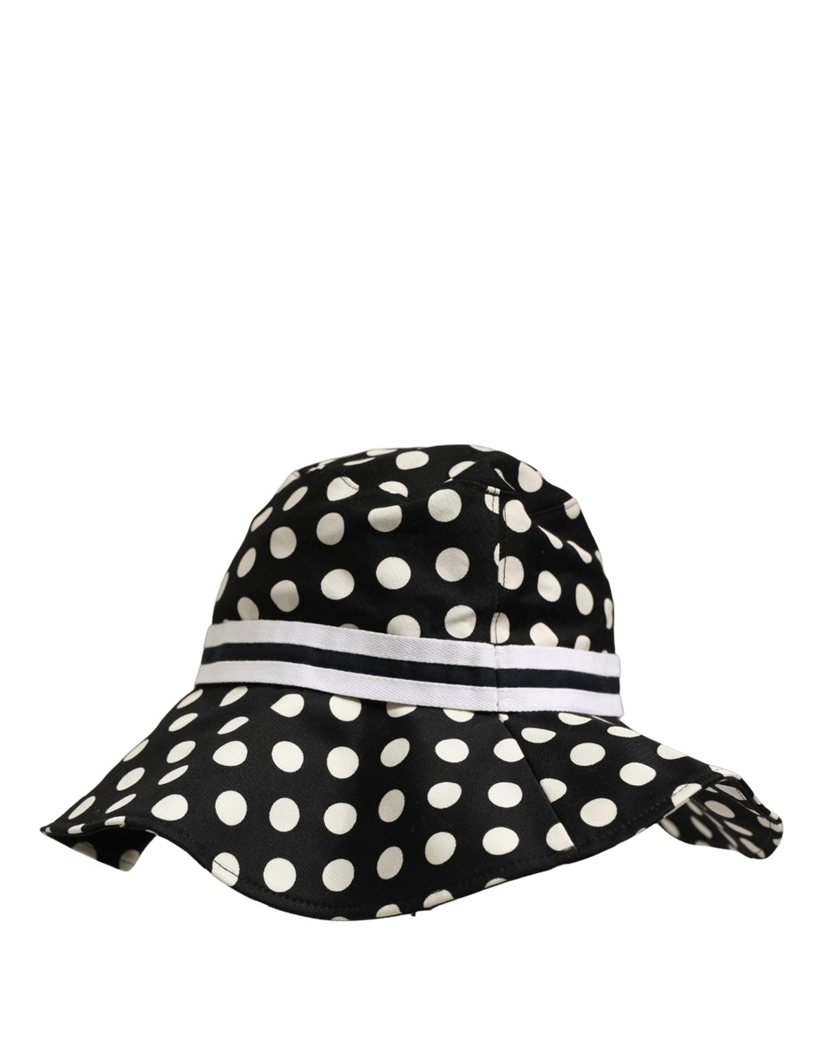 Chapeau bob en coton à pois noir et blanc Dolce & Gabbana