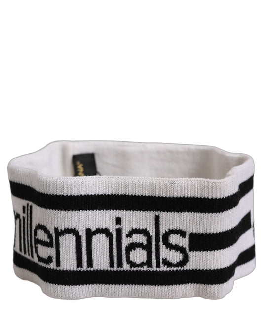 Bandeau en maille de laine blanche Dolce & Gabbana #DGmillennials Taille unique