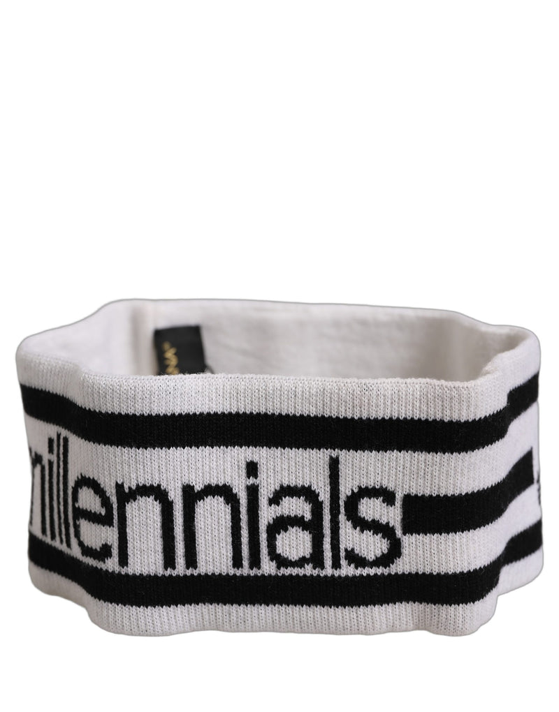 Dolce & Gabbana White Wool Knit #DGmillennials Head Band One Size Hat