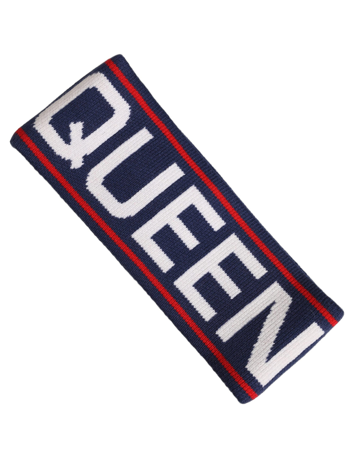 Dolce & Gabbana Navy Blue Wool Knitted D&G Queen Head Band