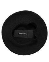 Béret chapeau style français en laine noire Dolce & Gabbana