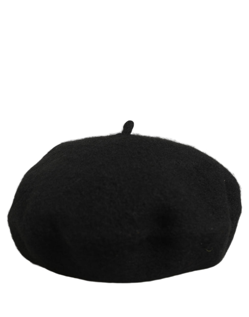 Béret chapeau style français en laine noire Dolce & Gabbana