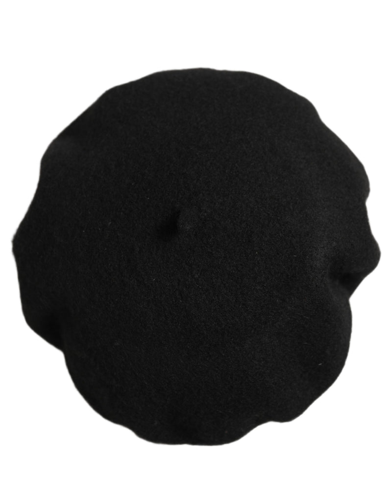 Béret chapeau style français en laine noire Dolce & Gabbana