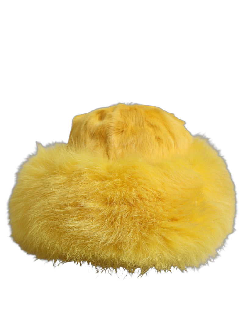 Chapeau bob Dolce & Gabbana en fourrure de renard jaune pour femme