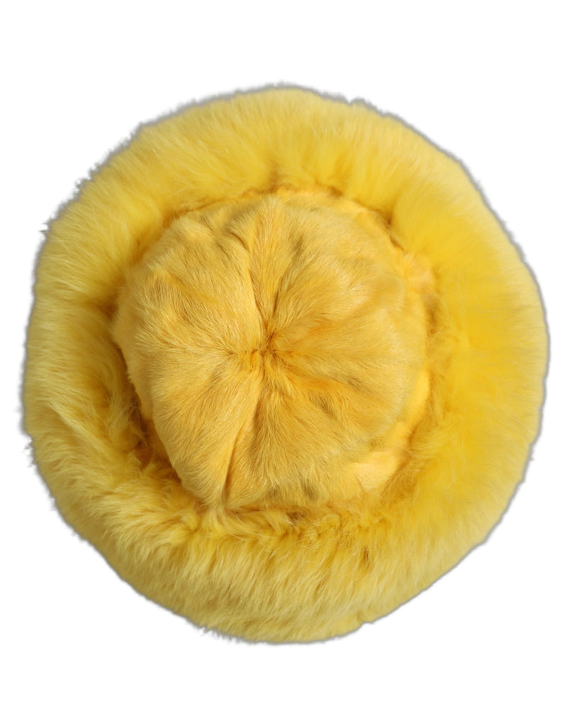 Chapeau bob Dolce & Gabbana en fourrure de renard jaune pour femme