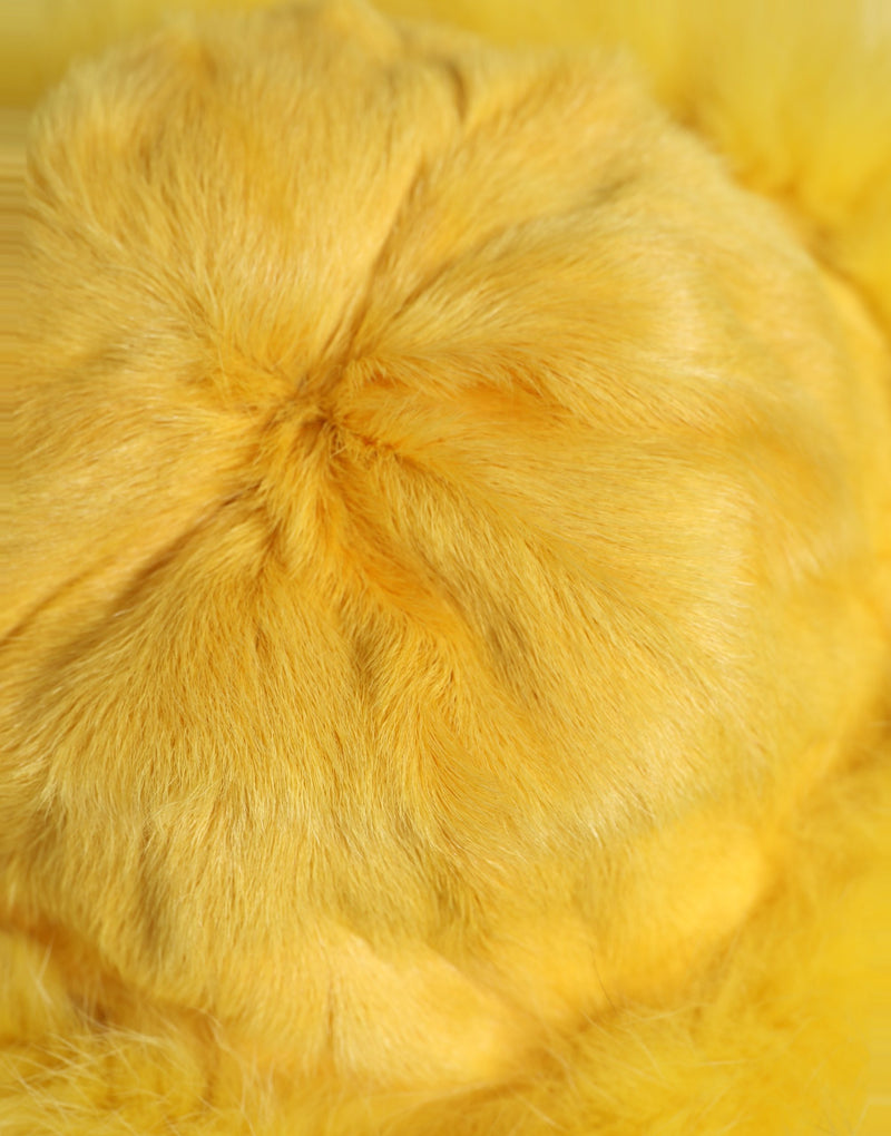 Chapeau bob Dolce & Gabbana en fourrure de renard jaune pour femme