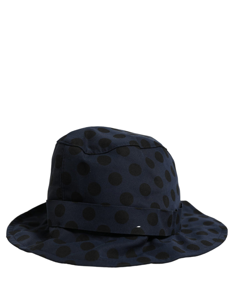 Dolce & Gabbana Blue Black Polka Dot Cotton Bucket Capello Hat