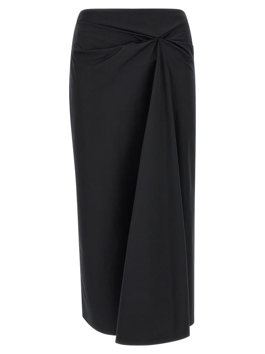 Jupe midi Max Mara en coton noir
