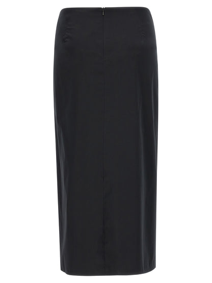 Max Mara Black Cotton Midi Skirt