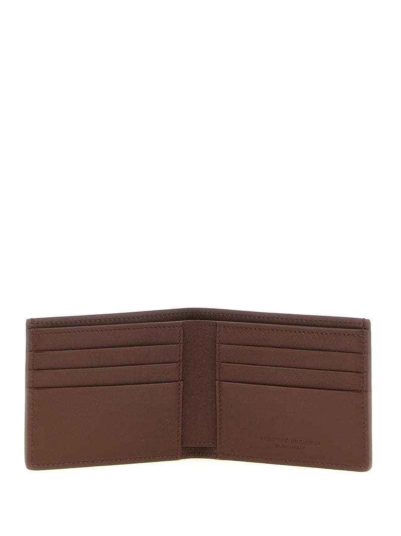 Portefeuille Brunello Cucinelli en cuir de veau marron