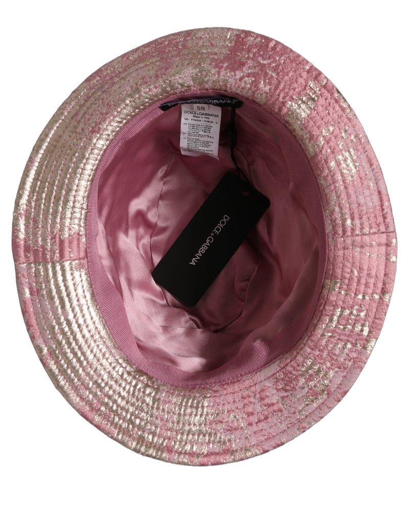 Chapeau bob Dolce & Gabbana en jacquard métallisé rose