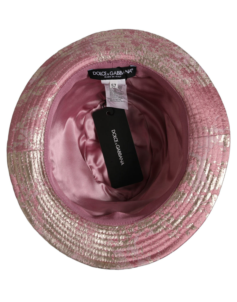 Chapeau bob Dolce & Gabbana en jacquard métallisé rose