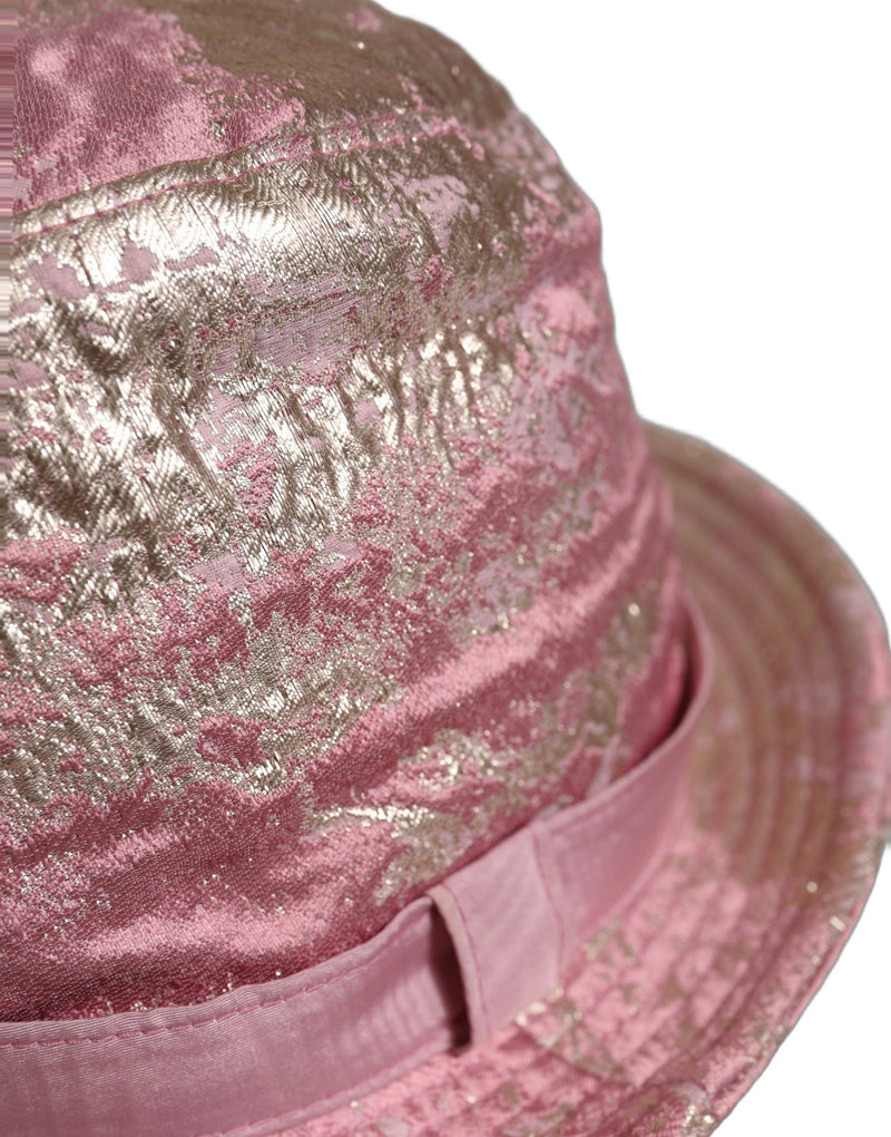 Chapeau bob Dolce & Gabbana en jacquard métallisé rose