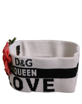 Serre-tête Dolce & Gabbana blanc D&G Queen Love avec applications florales Taille unique