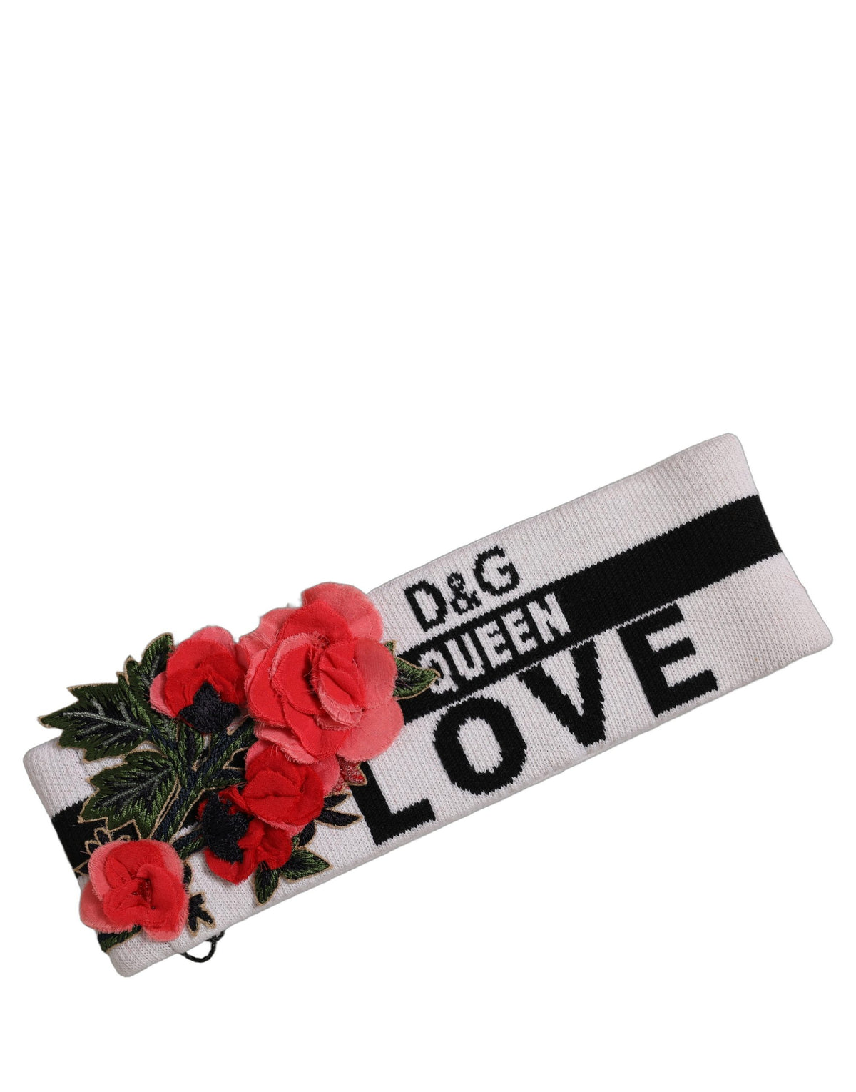 Serre-tête Dolce & Gabbana blanc D&G Queen Love avec applications florales Taille unique