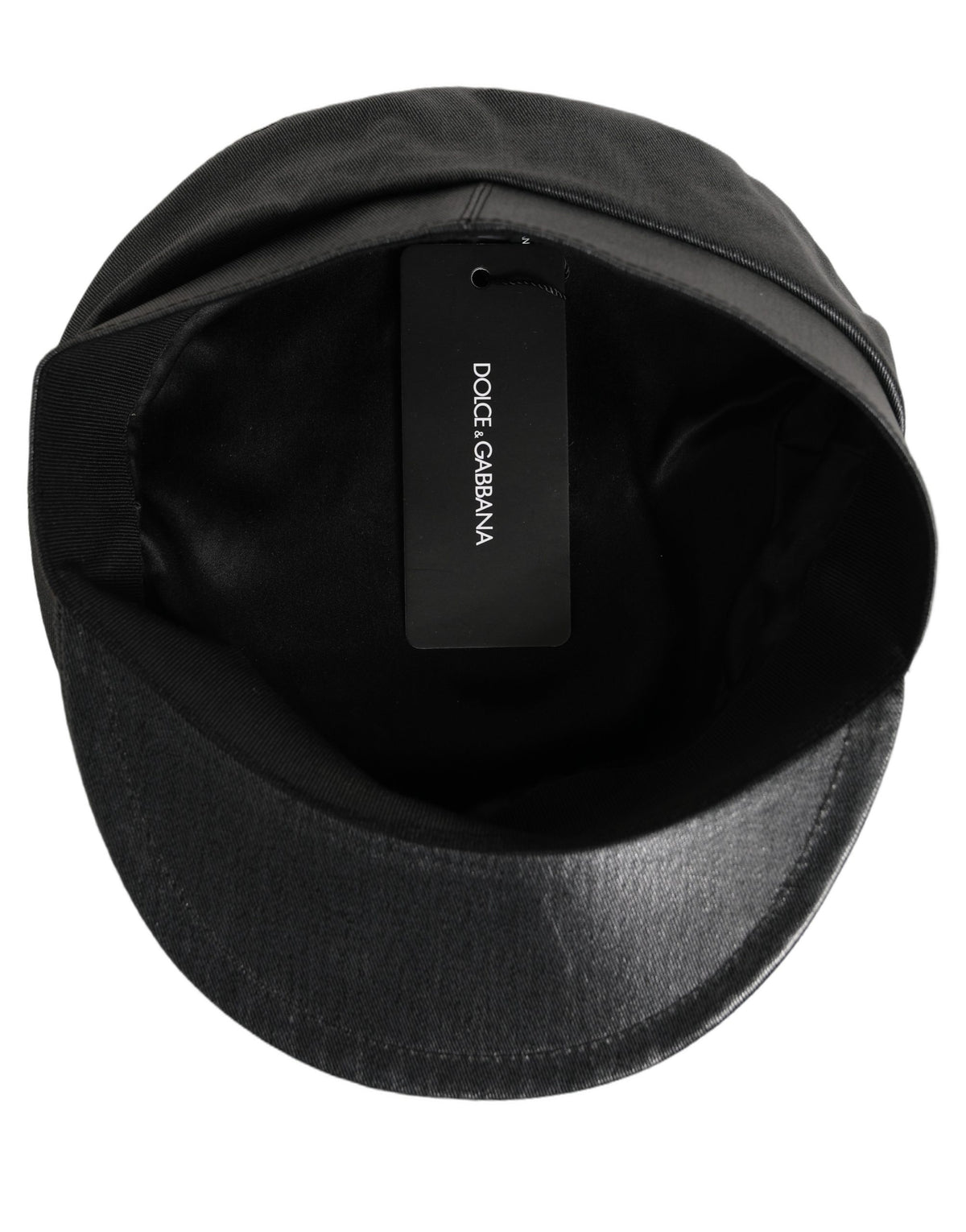 Casquette Dolce & Gabbana Baker Boy en Coton Noir et Chaîne DG Dorée