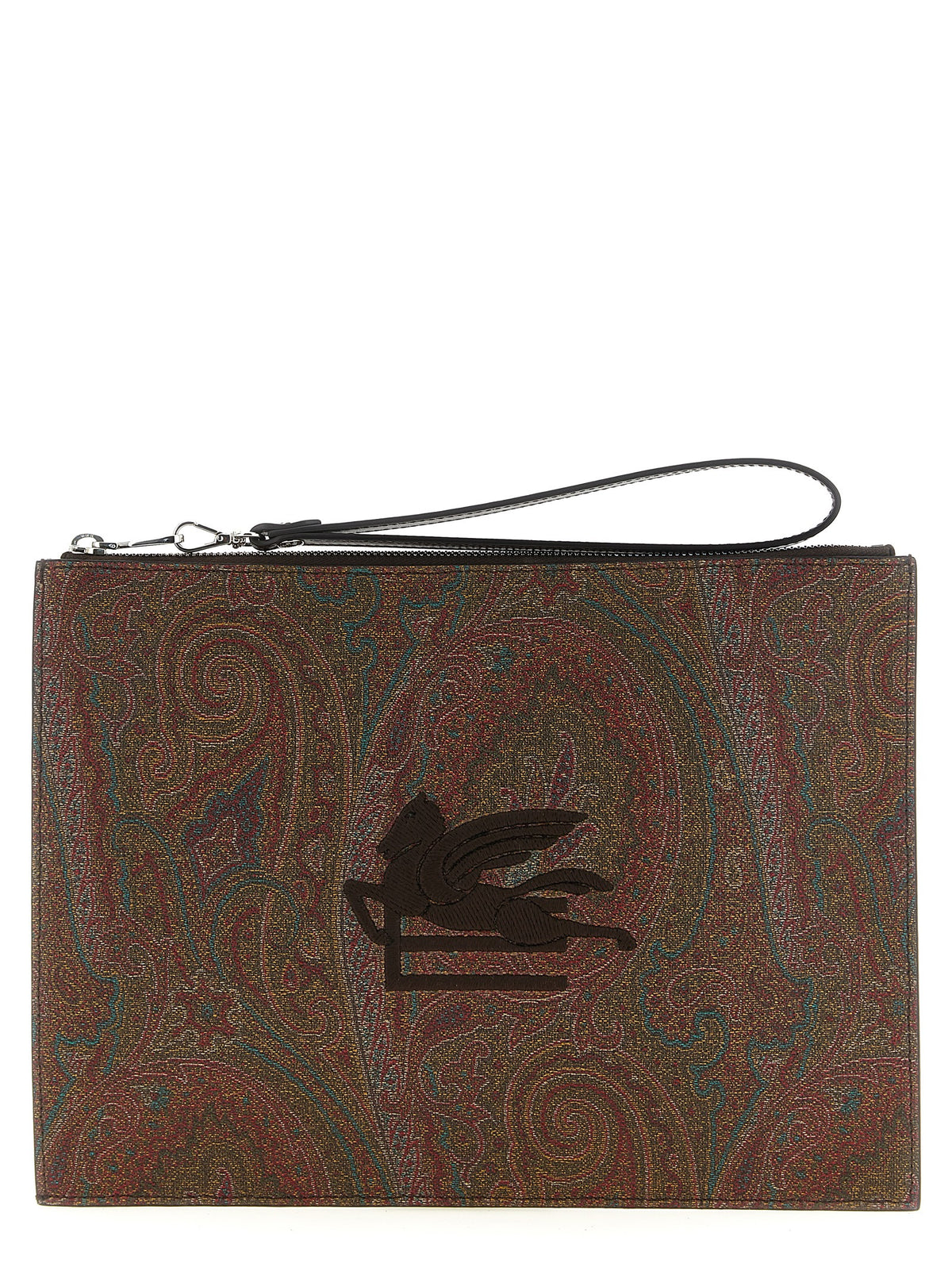 Pochette Etro en coton marron