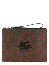 Pochette Etro en coton marron