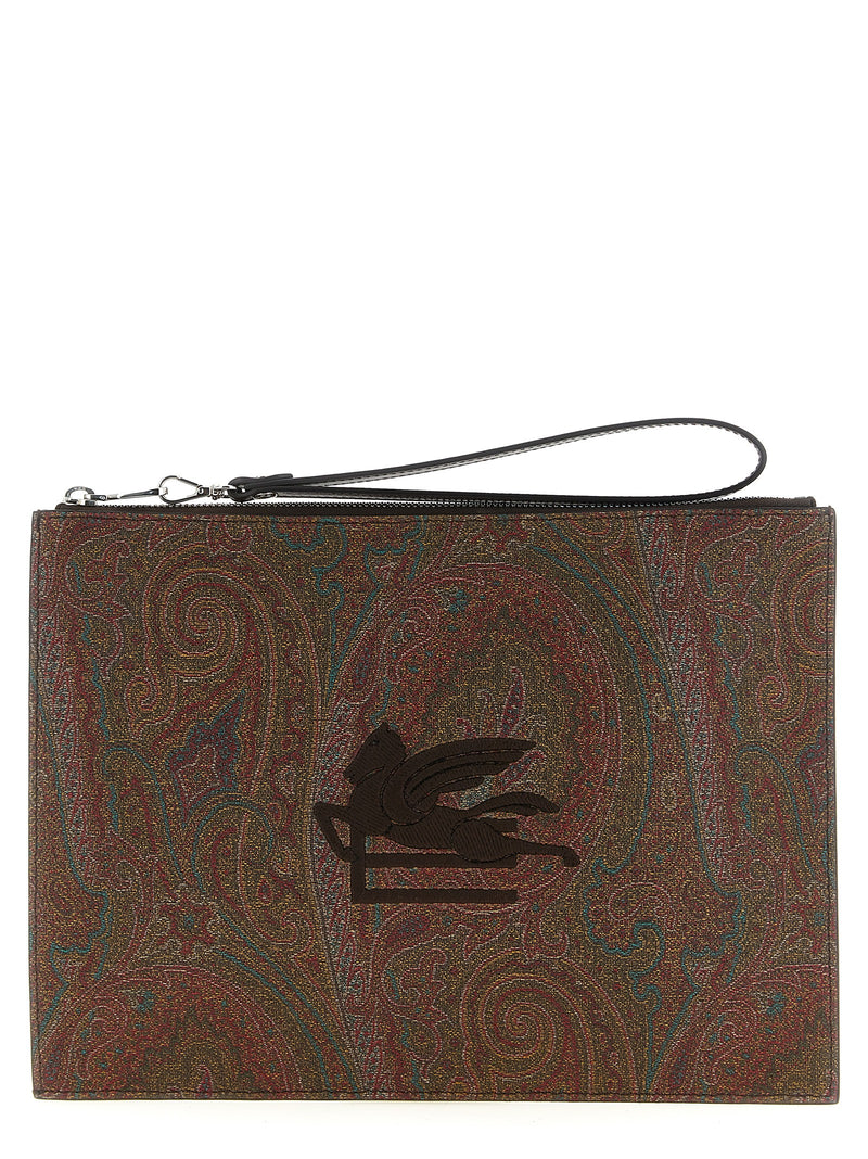 Pochette Etro en coton marron