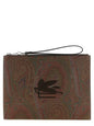 Etro Brown Cotton Clutch Bag