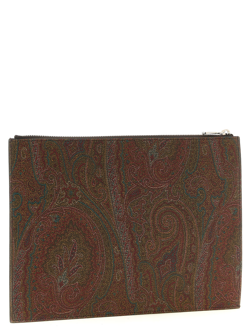 Pochette Etro en coton marron