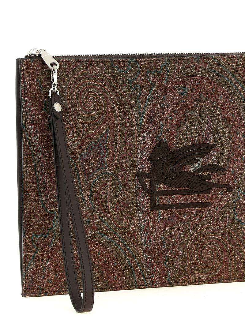 Pochette Etro en coton marron