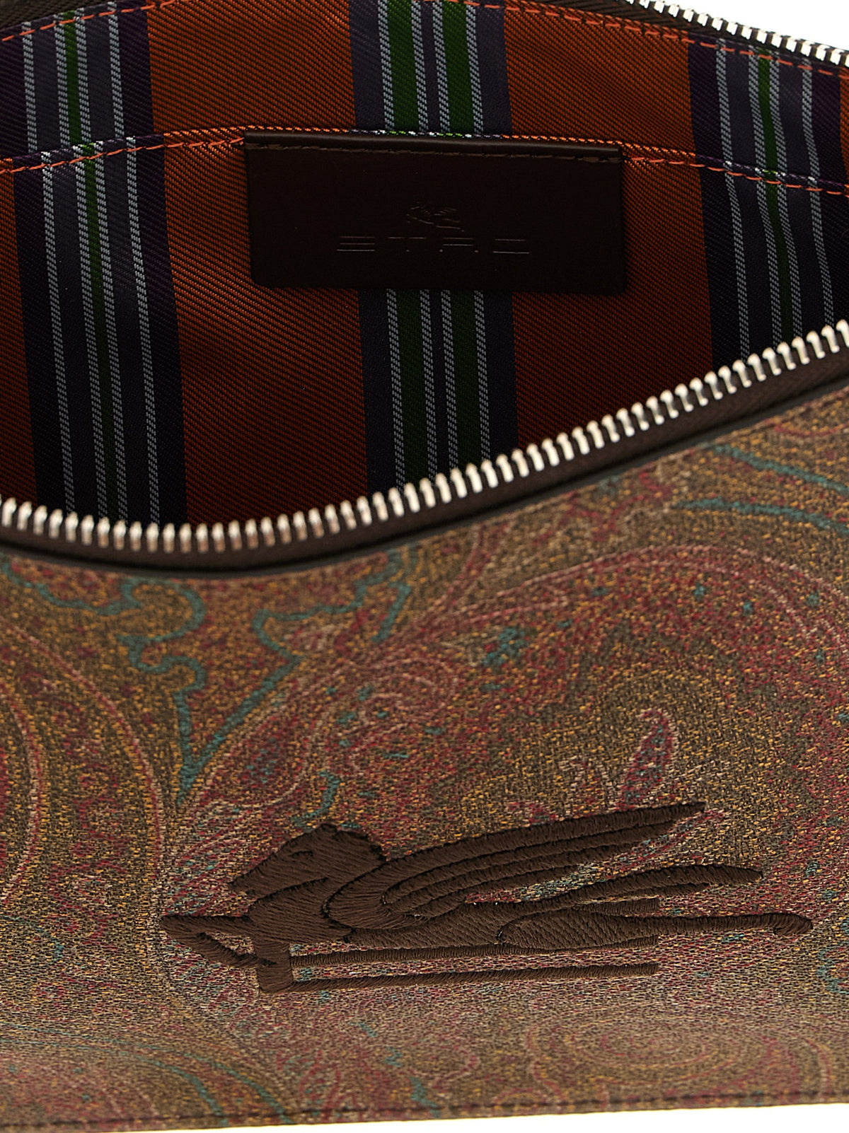 Pochette Etro en coton marron
