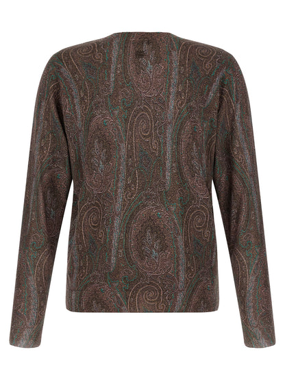 Etro Bordeaux Silk Cardigan