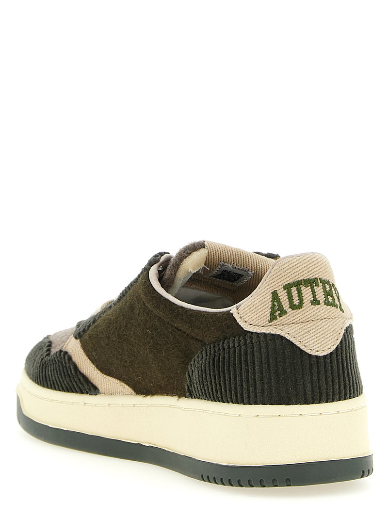 Autry Brown Textile Low Top Sneakers