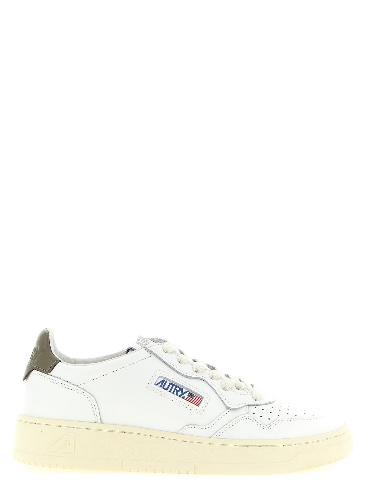 Baskets basses bicolores en cuir de vachette Autry