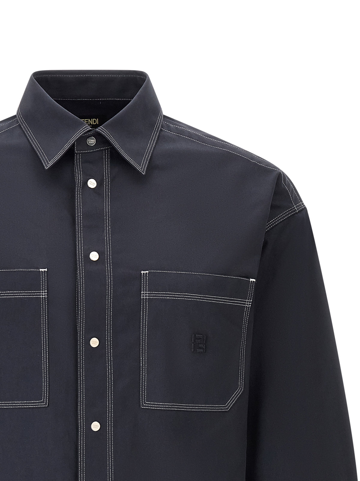 Chemisier Fendi en coton bleu