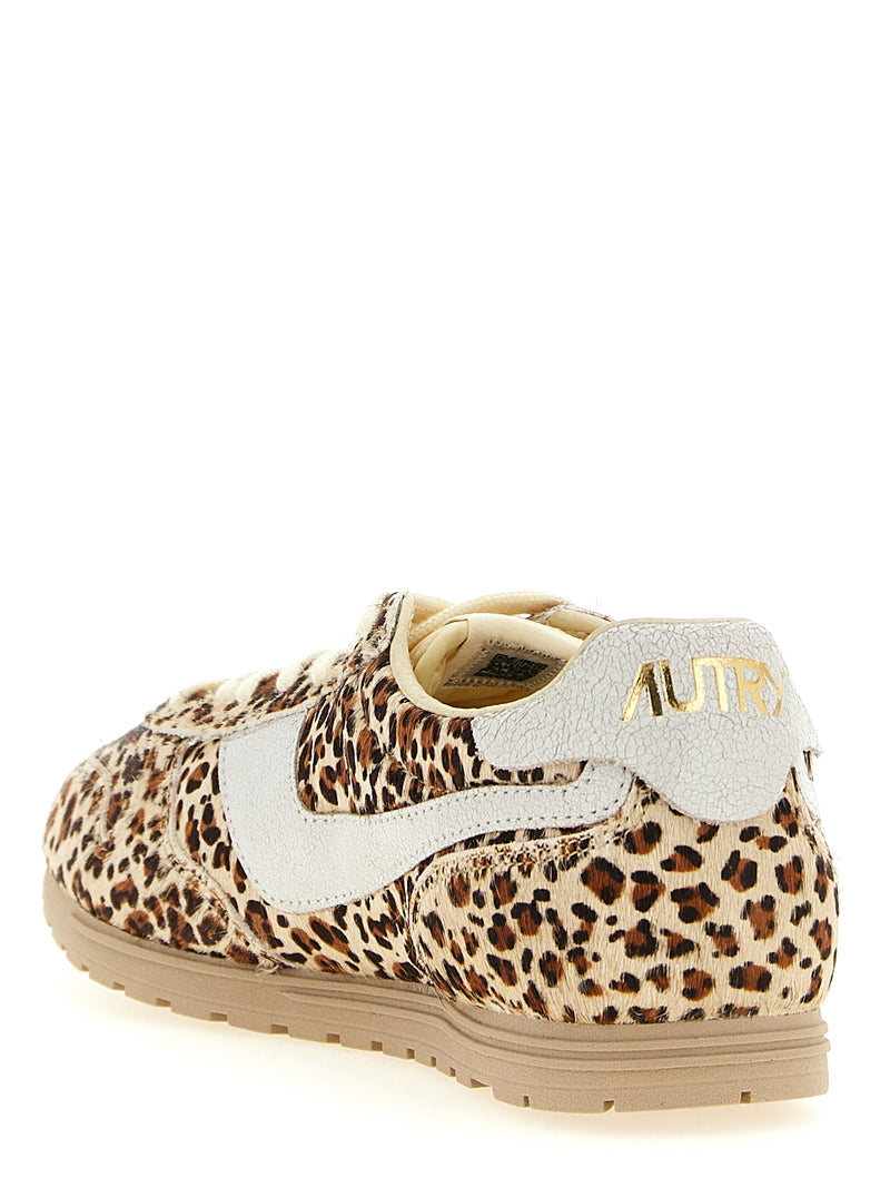 Baskets basses Autry en cuir de vachette multicolore