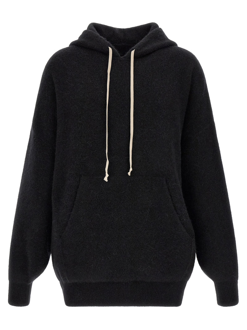 Sweat-shirt noir en plumes de marabout Rick Owens