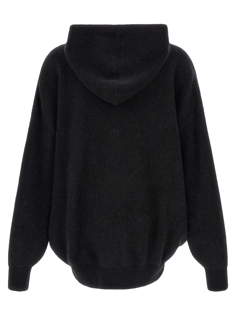 Sweat-shirt noir en plumes de marabout Rick Owens