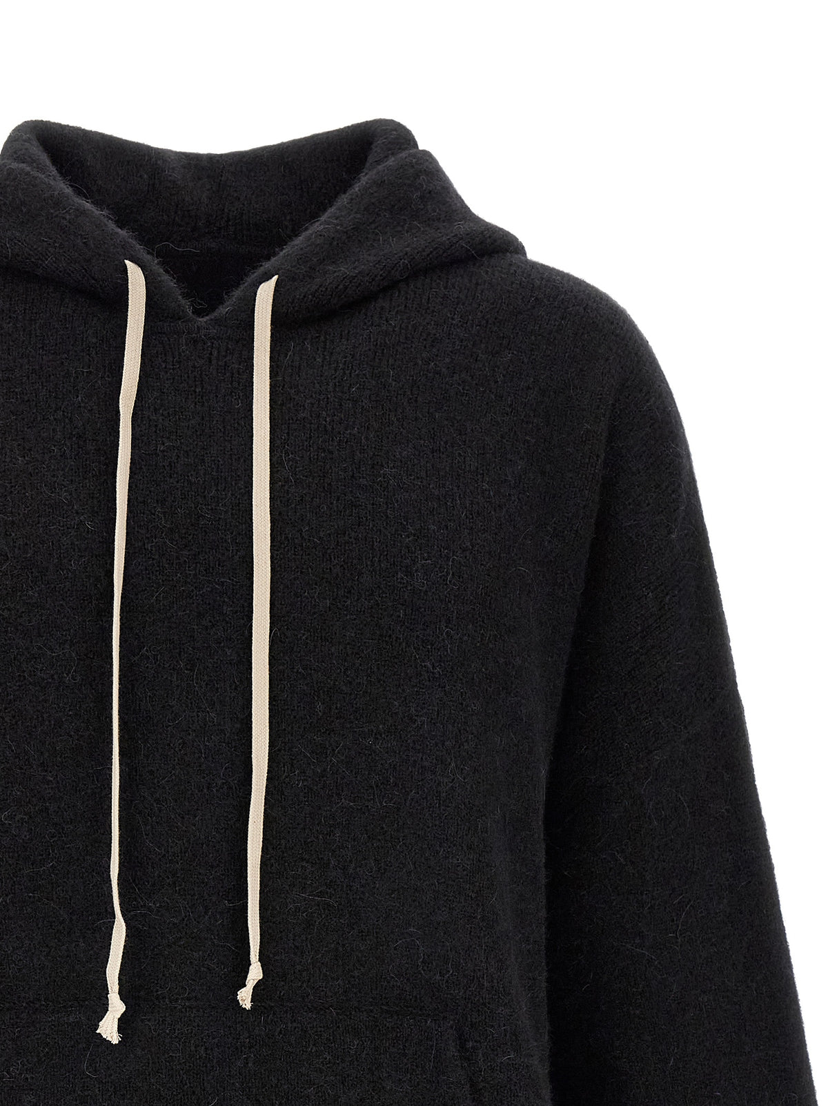 Sweat-shirt noir en plumes de marabout Rick Owens