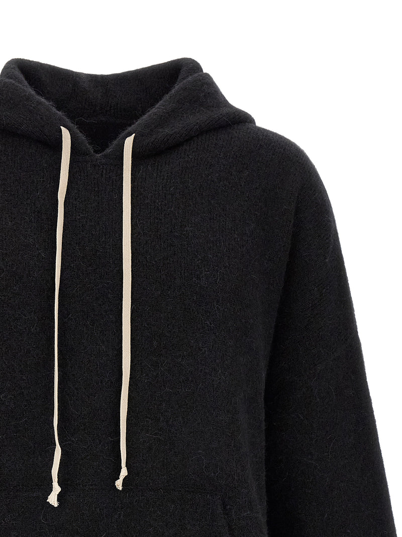 Sweat-shirt noir en plumes de marabout Rick Owens